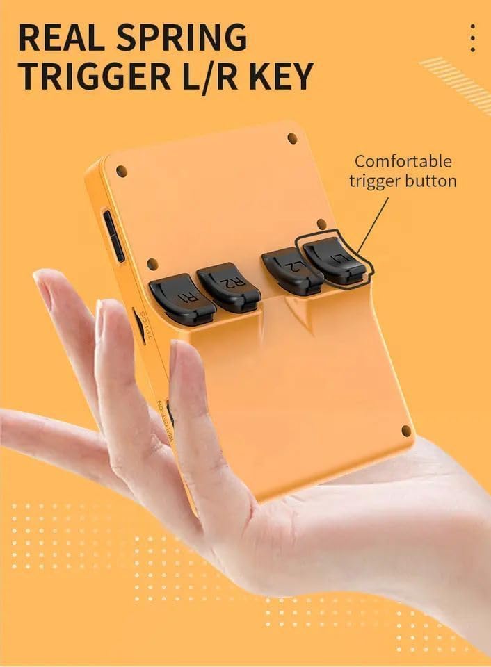 QuantumG - R35S Retro Handheld Game Console with 3.5 Inch IPS HD Display, Linux System, 64GB Inbuilt Games – Compact Pocket Video Game (Yellow) - kavyachic