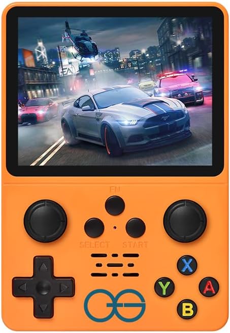 QuantumG - R35S Retro Handheld Game Console with 3.5 Inch IPS HD Display, Linux System, 64GB Inbuilt Games – Compact Pocket Video Game (Yellow) - kavyachic