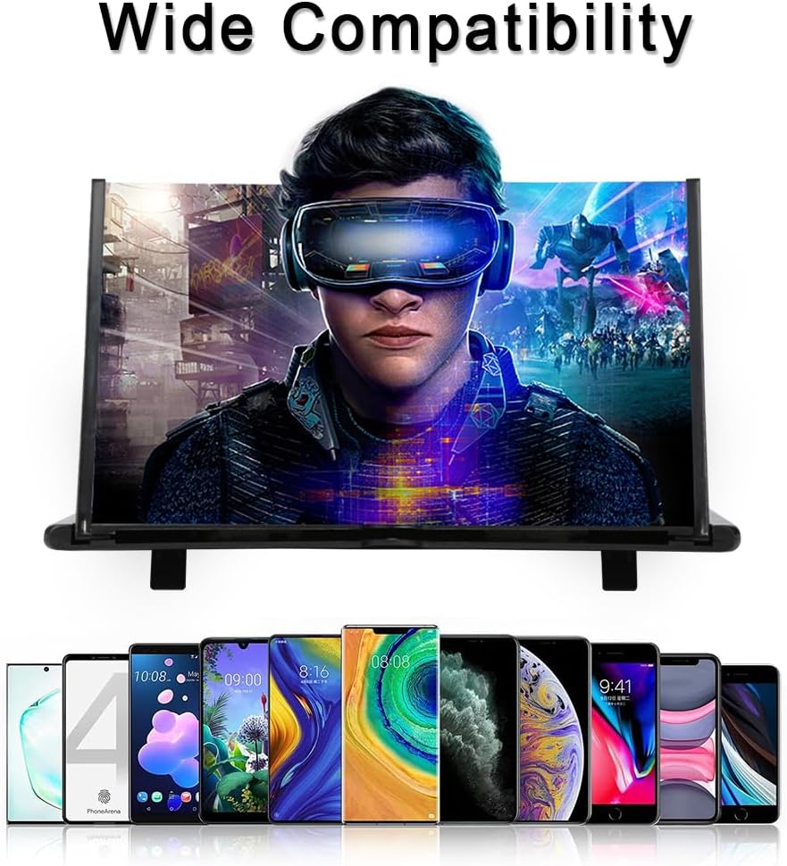 Smartphone Magnifier Stand, 14" 3D HD Cell Phone Magnifying Projector for Movies, Videos, and Gaming, Foldable Phone Stand With Screen Amplifier - kavyachic
